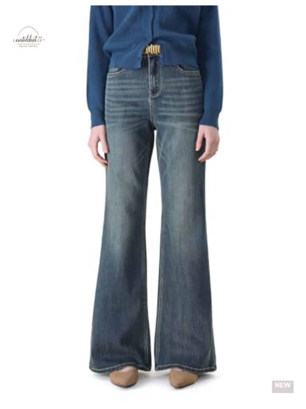 Tall Women Stretch Flare Jeans Wide Leg High Rise Long Denim Pants